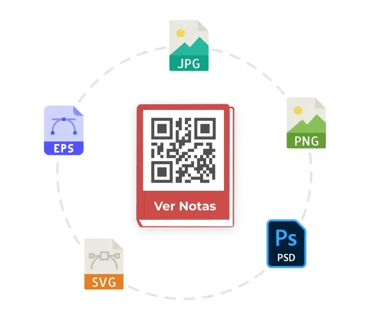 Los marcos de códigos QR se pueden descargar en diferentes tamaños y formatos, lo que los hace adaptables tanto para medios impresos como digitales.