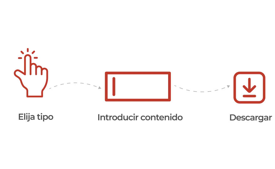 Visual destacando cómo hacer un Código QR usando nuestra herramienta. El proceso es sencillo y no requiere ningún conocimiento técnico.