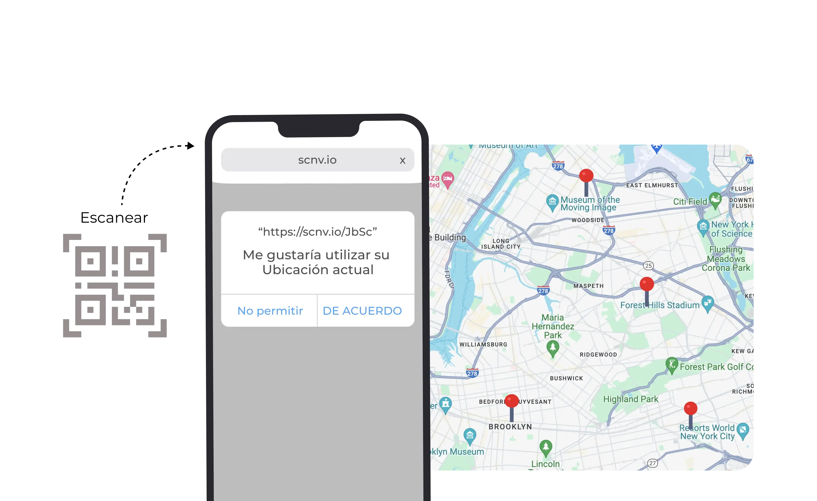 Obtenga la ubicación GPS del dispositivo de escaneo.