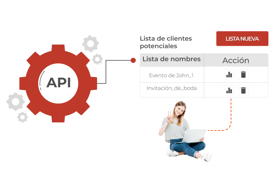 Persona que gestiona listas de clientes potenciales fácilmente con las API de Scanova.