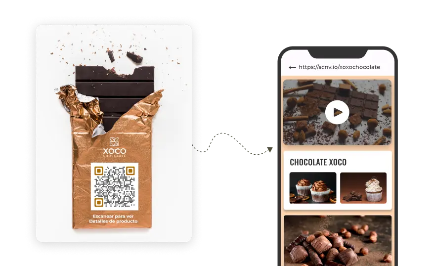 User can access detailed information upon scanning the Product QR Code.